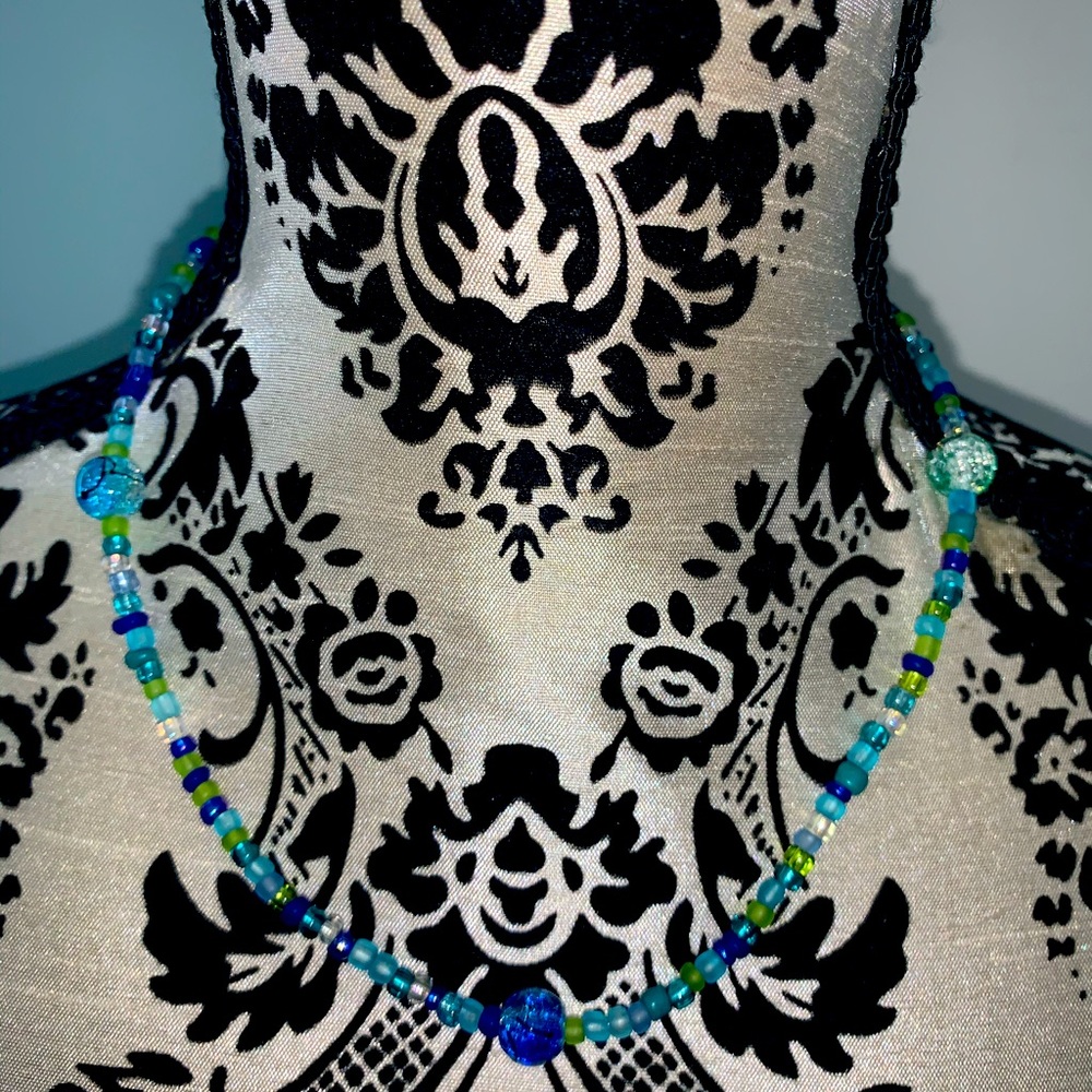 Handmade Beach Glass Looking Necklace